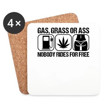 Du gaz, de l’herbe ou des ânes. Personne ne monte pour le libre - Dessous de verre (lot de 4) - blanc - Devant