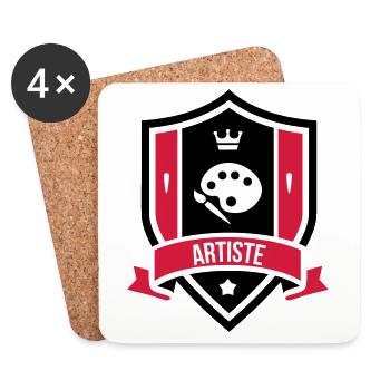 Künstler - Kunst - Untersetzer (4er-Set) - Weiß - Vorne