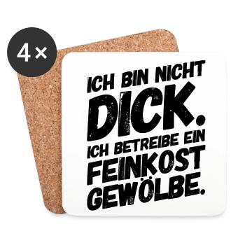 Lustige Sprüche Abnehmen Gewölbe - Untersetzer (4er-Set) - Weiß - Vorne