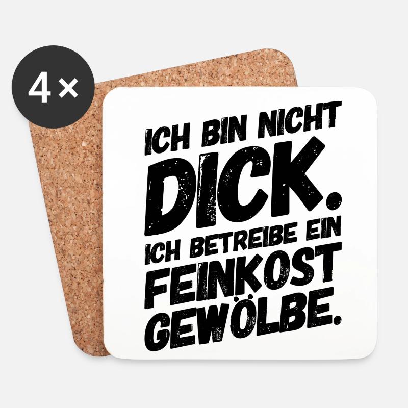 Lustige Sprüche Abnehmen Gewölbe - Untersetzer (4er-Set) - Weiß