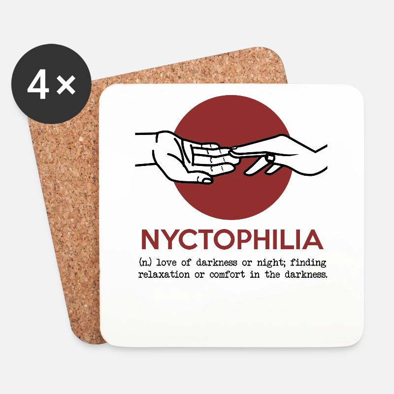 Gothic Nyctophilia Dunkelheit Geschenk - Untersetzer (4er-Set) - Weiß