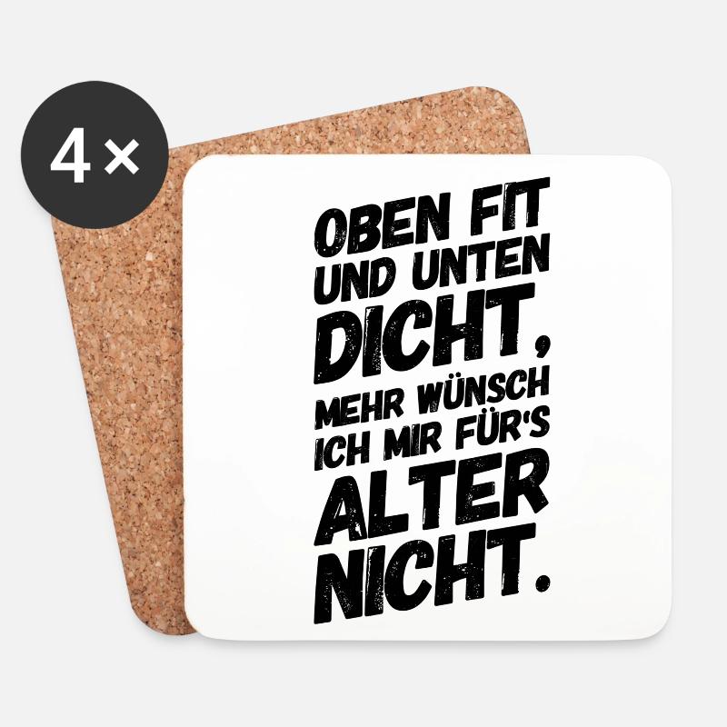 Lustige Sprüche Alt Rentner - Untersetzer (4er-Set) - Weiß