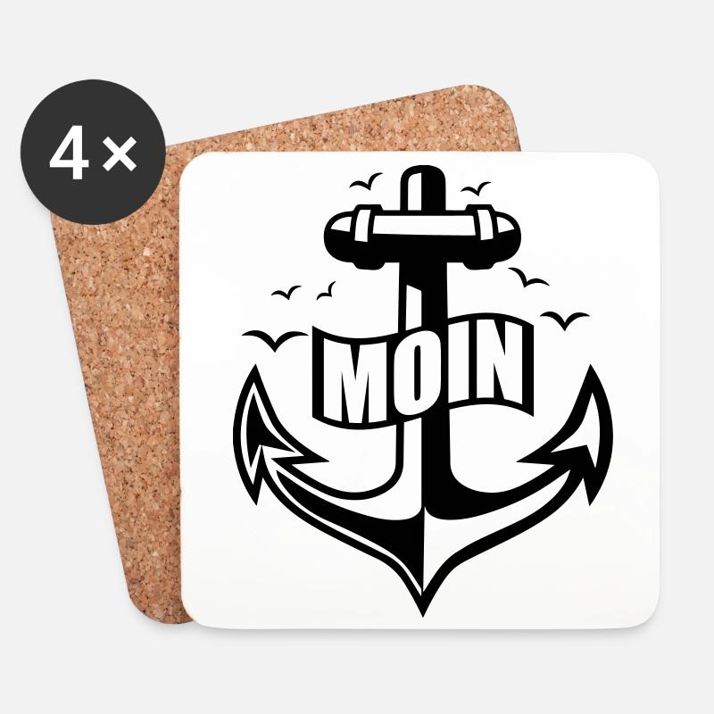 106 MOIN Anker Möwen - Untersetzer (4er-Set) - Weiß