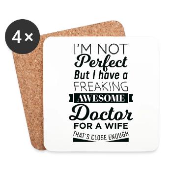My Freaking Awesome Wife Is a Doctor design - Coasters (set of 4) - white - Front