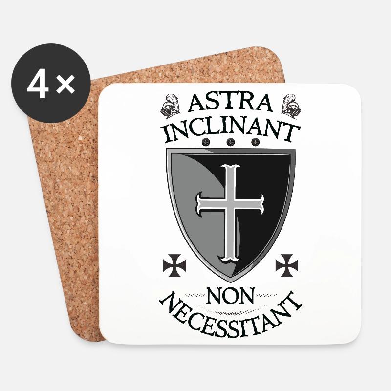 Crusader Shield + Astra Inclinant Non Necessitant - Coasters (set of 4) - white