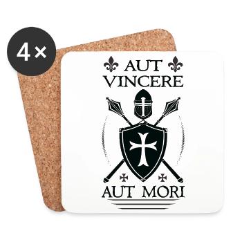 Templar Helmet - Coasters (set of 4) - white - Front