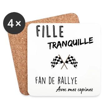 Fille tranquille fan de rallye - Dessous de verre (lot de 4) - blanc - Devant