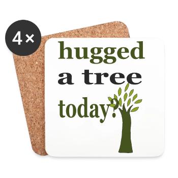hugged a tree - Coasters (set of 4) - white - Front