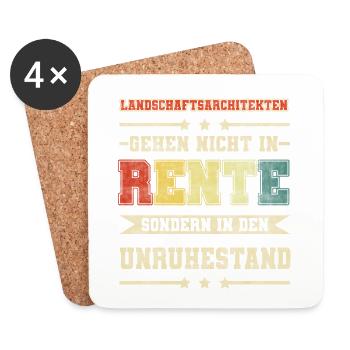 Landschaftsarchitekten Rente? Unruhestand! - Untersetzer (4er-Set) - Weiß - Vorne