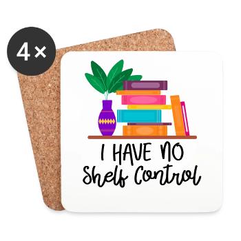 I Have No Shelf Control Book Worm - Dessous de verre (lot de 4) - blanc - Devant