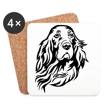 Irish Setter Kopf - Untersetzer (4er-Set) - Weiß - Vorne