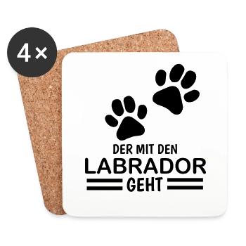 Herrchen Labrador der mit dem Labrador geht - Untersetzer (4er-Set) - Weiß - Vorne