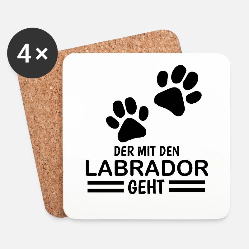 Herrchen Labrador der mit dem Labrador geht - Untersetzer (4er-Set) - Weiß
