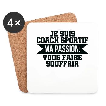 Cadeau Coach Sportif Humour - Dessous de verre (lot de 4) - blanc - Devant