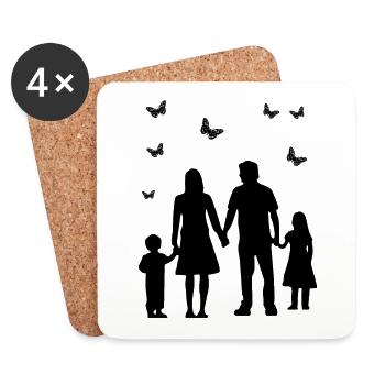 Shadow picture family - Coasters (set of 4) - white - Front