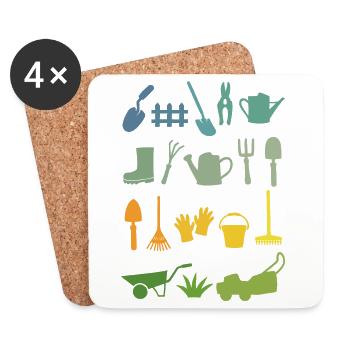 Garden gardener gardener - Coasters (set of 4) - white - Front