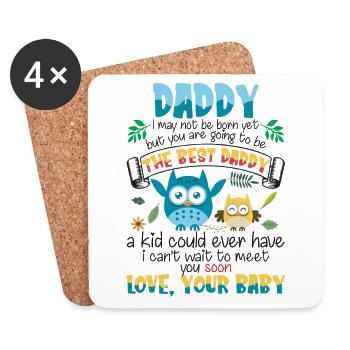 The Best Daddy Owls Bodysuit Father’s Day - Dessous de verre (lot de 4) - blanc - Devant