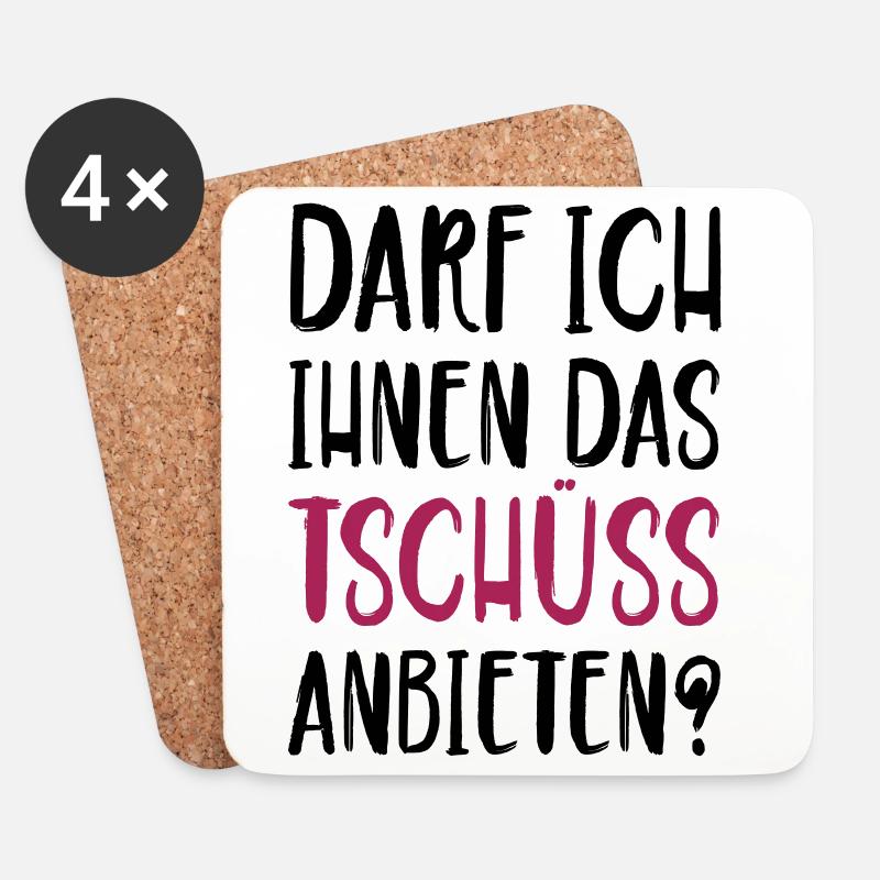 Darf ich ihnen das Tschüss anbieten - Untersetzer (4er-Set) - Weiß