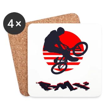 Le BMX - Dessous de verre (lot de 4) - blanc - Devant