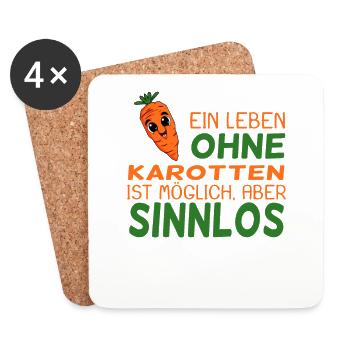 Karotten Spruch lustig - Untersetzer (4er-Set) - Weiß - Vorne