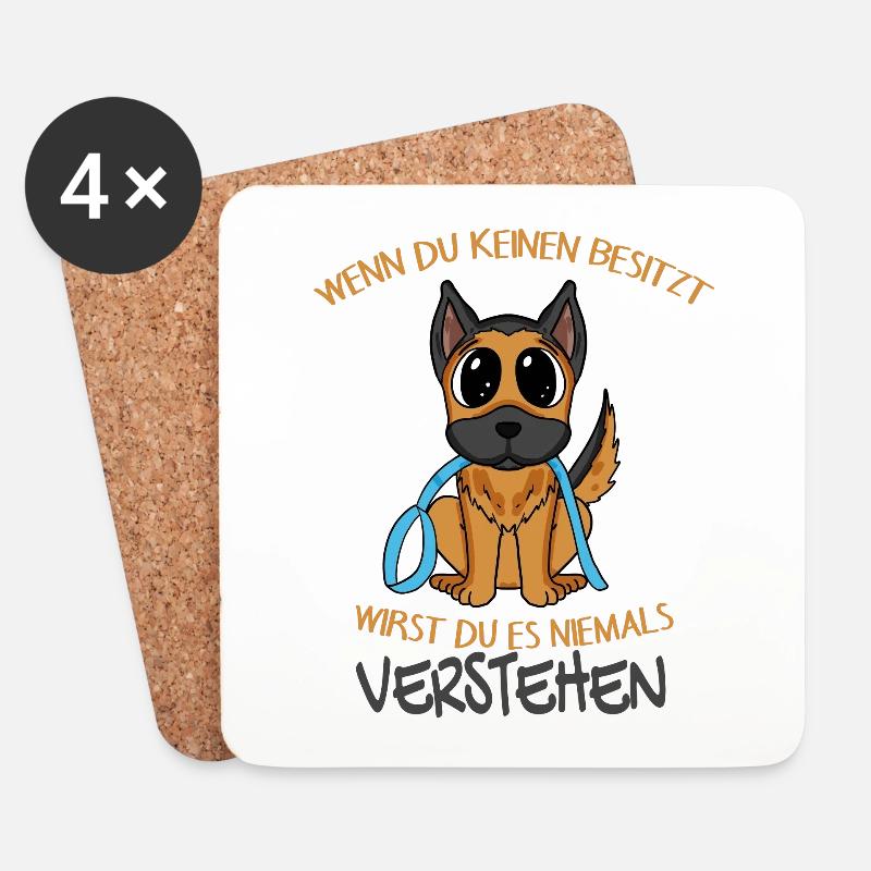 Deutscher Schäferhund - Untersetzer (4er-Set) - Weiß
