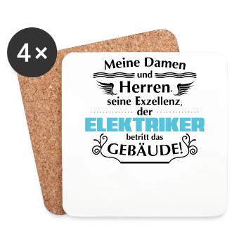 Seine Exzellenz de Elektriker betritt das Gebäude - Untersetzer (4er-Set) - Weiß - Vorne
