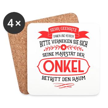 Seine Majestät der Onkel betritt den Raum - Onkel - Untersetzer (4er-Set) - Weiß - Vorne
