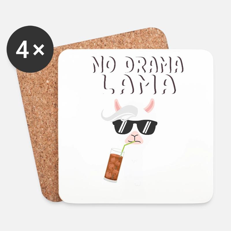 No Drama Lama - Alpaka Llama - Untersetzer (4er-Set) - Weiß