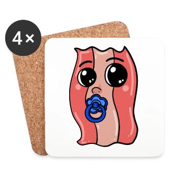 Baby Speck - Bacon - Untersetzer (4er-Set) - Weiß - Vorne
