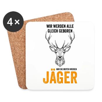 Alle gleich geboren, Nur die besten werden Jäger - - Untersetzer (4er-Set) - Weiß - Vorne