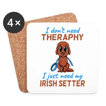 Irish Red Setter - Dessous de verre (lot de 4) - blanc - Devant