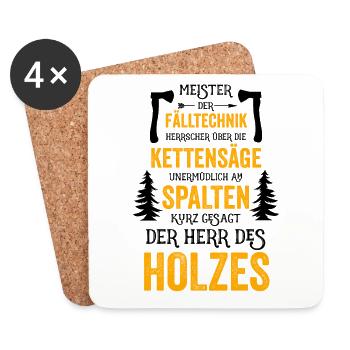 Meister der Falltechnik Herrscher über die Kettens - Untersetzer (4er-Set) - Weiß - Vorne