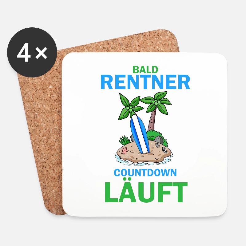 Bald Rentner - Untersetzer (4er-Set) - Weiß