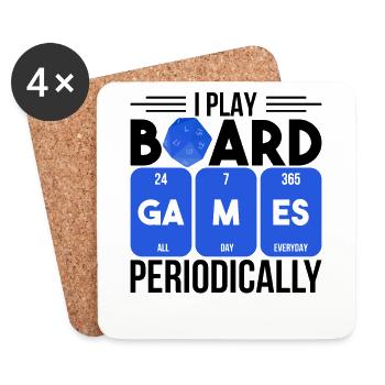Nerd Je joue jeux de société Cadeau périodiquement - Dessous de verre (lot de 4) - blanc - Devant