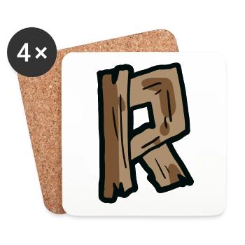 R letter wood wood letter - Coasters (set of 4) - white - Front