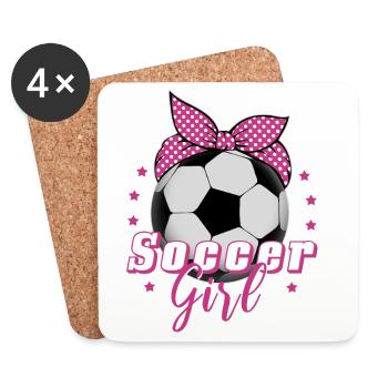 Soccer Girl Girl Soccer Soccer Female Gift - Coasters (set of 4) - white - Front