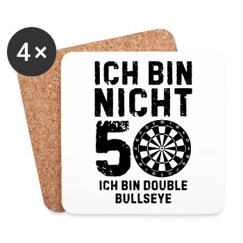 Ich bin nicht 50 Darts Wurfspieß Dartspieler - Untersetzer (4er-Set) - Weiß - Vorne