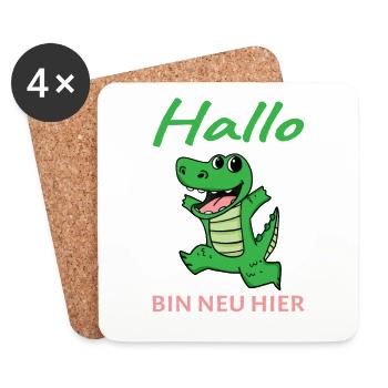 Baby Geburt Nachwuchs - Untersetzer (4er-Set) - Weiß - Vorne