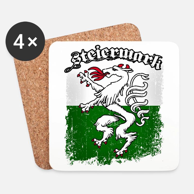 Steiermark - Untersetzer (4er-Set) - Weiß