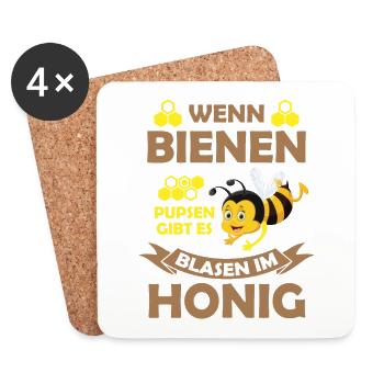 Wenn bienen Blumen Imker Umwelt Honig - Untersetzer (4er-Set) - Weiß - Vorne