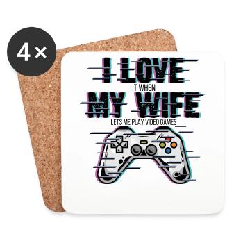 Gamer Husband - Coasters (set of 4) - white - Front