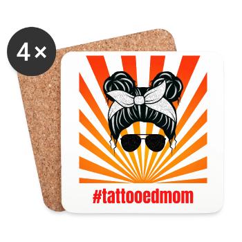 tattooedmom mom for tattoo lover tattoed mom - Dessous de verre (lot de 4) - blanc - Devant