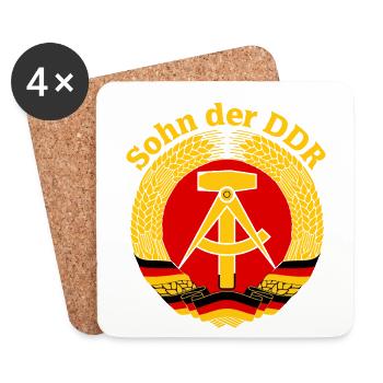 Sohn der DDR - Untersetzer (4er-Set) - Weiß - Vorne