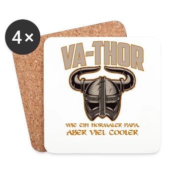 Vathor Wikinger Vater Nordmann Geschenk Papa Va-th - Untersetzer (4er-Set) - Weiß - Vorne