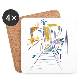Architektur Abstrakt - Untersetzer (4er-Set) - Weiß - Vorne