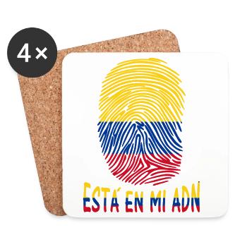 flag of Colombia t-shirt design est en mi adn - Untersetzer (4er-Set) - Weiß - Vorne
