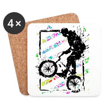 BMX Fahrrad | BMX Rad | Sprung - Untersetzer (4er-Set) - Weiß - Vorne