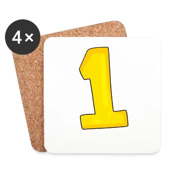 1 jaune - Dessous de verre (lot de 4) - blanc - Devant