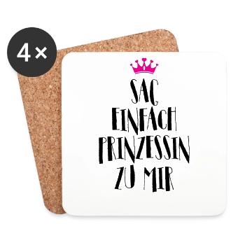 Sag einfach Prinzessin zu Mir - Untersetzer (4er-Set) - Weiß - Vorne