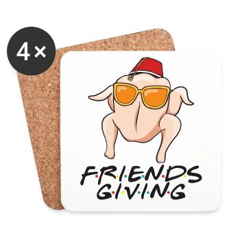 Friendsgiving Turkey Thanksgiving - Untersetzer (4er-Set) - Weiß - Vorne